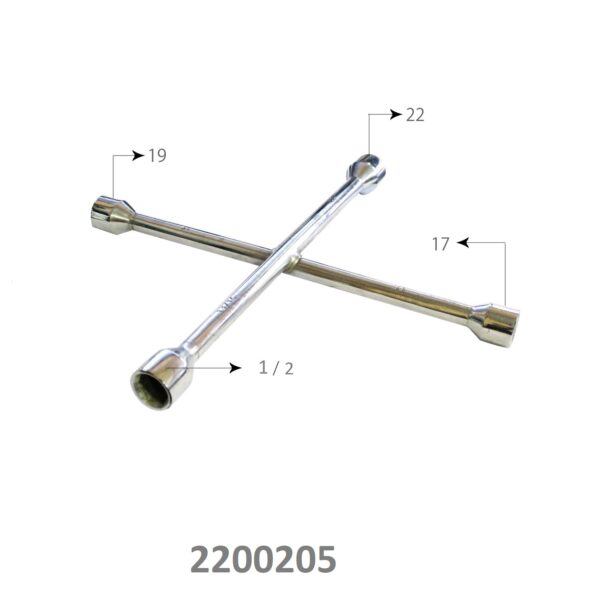 SARV Universal 4 way Cross Hex ,Wheel Nut Wrench 17mm X19mmx22mmx1/2″