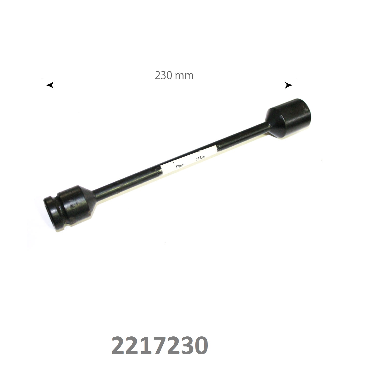 SARV 17mm x 230 mm x 75 NM Single End Wheel Lug Nut Wrench with 1