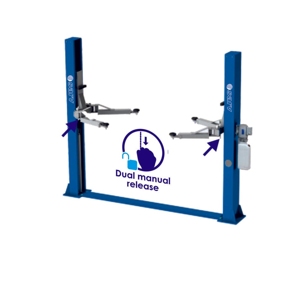 2 Post Lifts ST-2PLC40 4 Ton Car Lift | Clear Floor & Base Plate Models for Workshops